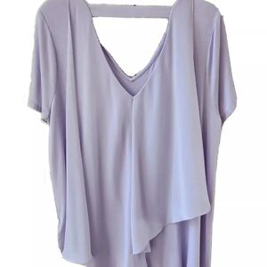 Lisa Rinna 3x Light Blue V-Neck Women Top